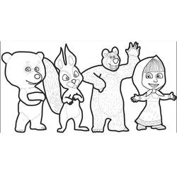 Masha Et Michka - Coloriages gratuits à imprimer