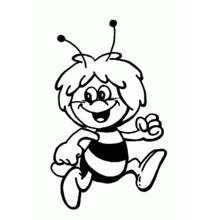 Coloriage Maya l'abeille marchant joyeusement