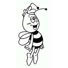 Coloriage Willy, ami de Maya l'abeille, en train de voler