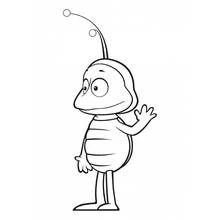 Coloriage Personnage insecte qui salue