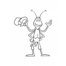 Coloriage Personnage insecte saluant avec son chapeau