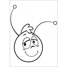 Coloriage Maya l'abeille visage d'un ami souriant