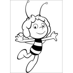 Coloriage Maya l'abeille les bras grands ouverts