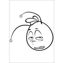 Coloriage Maya l'abeille avec une expression fatiguée