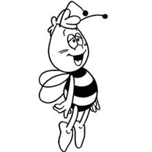 Coloriage Maya l'abeille ami volant joyeusement
