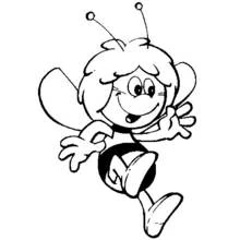 Coloriage Maya l'abeille volant joyeusement
