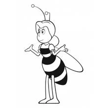 Coloriage Maya l'abeille les bras ouverts