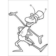 Coloriage Maya l'abeille insecte en haut-de-forme dansant