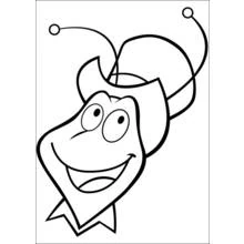 Coloriage Maya l'abeille visage souriant en gros plan
