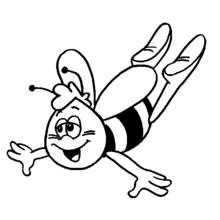 Coloriage Maya l'abeille en plein vol