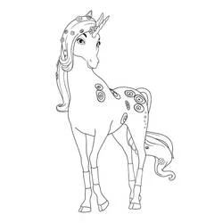 Coloriage Lyria la licorne debout avec grâce