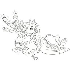 Coloriage Mia et Onchao partageant un câlin