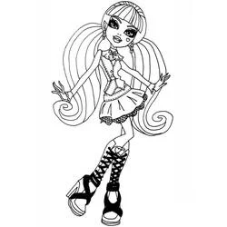 Coloriage Draculaura posant avec des cheveux ondulés