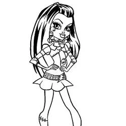 Coloriage Frankie Stein posant, main sur la hanche