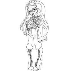 Coloriage Ghoulia Yelps debout dans une tenue décontractée