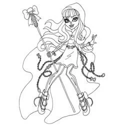 Coloriage River Styxx avec son bâton et ses chaînes