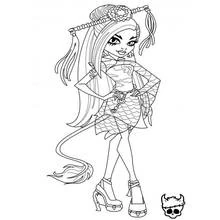 Coloriage Monster High avec une longue queue
