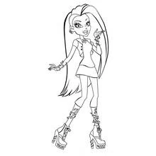Coloriage Monster High fille en pose stylée