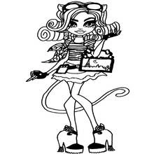 Coloriage Catrine DeMew posant avec oreilles et queue de chat