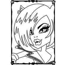 Coloriage Clawdeen Wolf portrait en gros plan