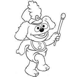 Coloriage Chiot Muppet babies menant une fanfare