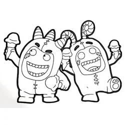 Coloriage Fuse et Zee tenant des cornets de glace