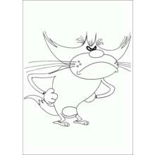 Coloriage Oggy debout les mains sur les hanches