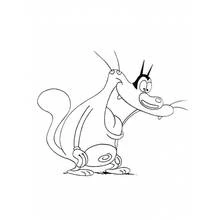 Coloriage Oggy debout et souriant
