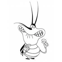 Coloriage Cafard d'Oggy et les Cafards souriant