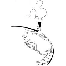 Coloriage Marky qui fait un signe de la main dans Oggy et les Cafards