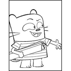 Coloriage Ollie tenant une boîte rayée