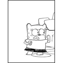 Coloriage Moon surprise près d'un fauteuil