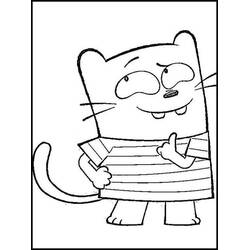 Coloriage Moon le chat qui fait un pouce levé