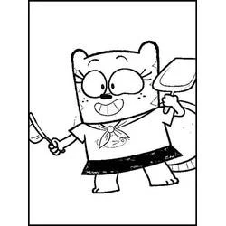 Coloriage Ollie tenant une spatule et un couteau