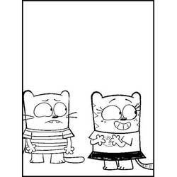 Coloriage Ollie et Moon debout côte à côte