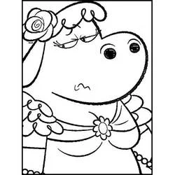 Coloriage Ollie et Moon personnage avec coiffure bouclée et fleur