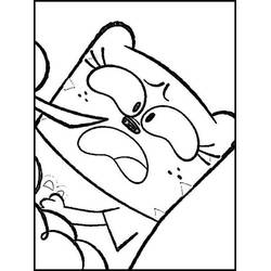 Coloriage Ollie en gros plan avec une expression surprise