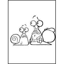 Coloriage Deux escargots assis côte à côte