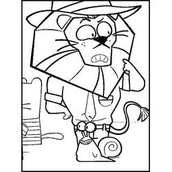 Coloriage Ollie et Moon en détective avec sa loupe