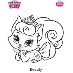 Coloriage Beauty la chatonne Palace Pets allongée