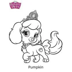 Coloriage Palace Pets Pumpkin la petite chienne avec sa tiare