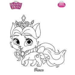 Coloriage Palace Pets Rouge avec tiare et collier de perles