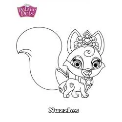 Coloriage Palace Pets Nuzzles debout avec sa grande queue