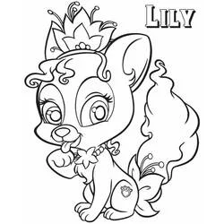 Coloriage Lily la chiot Palace Pets avec sa couronne fleurie