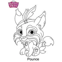 Coloriage Pounce le chaton lynx des Palace Pets assis