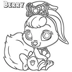 Coloriage Berry le lapin Palace Pets assis sagement