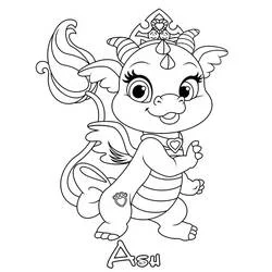 Coloriage Ash le bébé dragon à la tiare