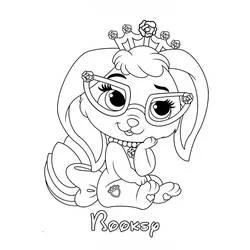 Coloriage Booksy la lapine aux lunettes fleuries