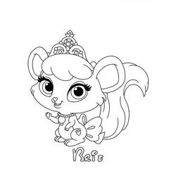 Coloriage Brie la souris des Palace Pets avec une tiare