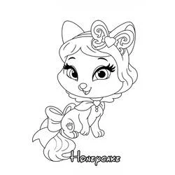 Coloriage Honeycake, chaton Palace Pets avec un serre-tête à nœud
